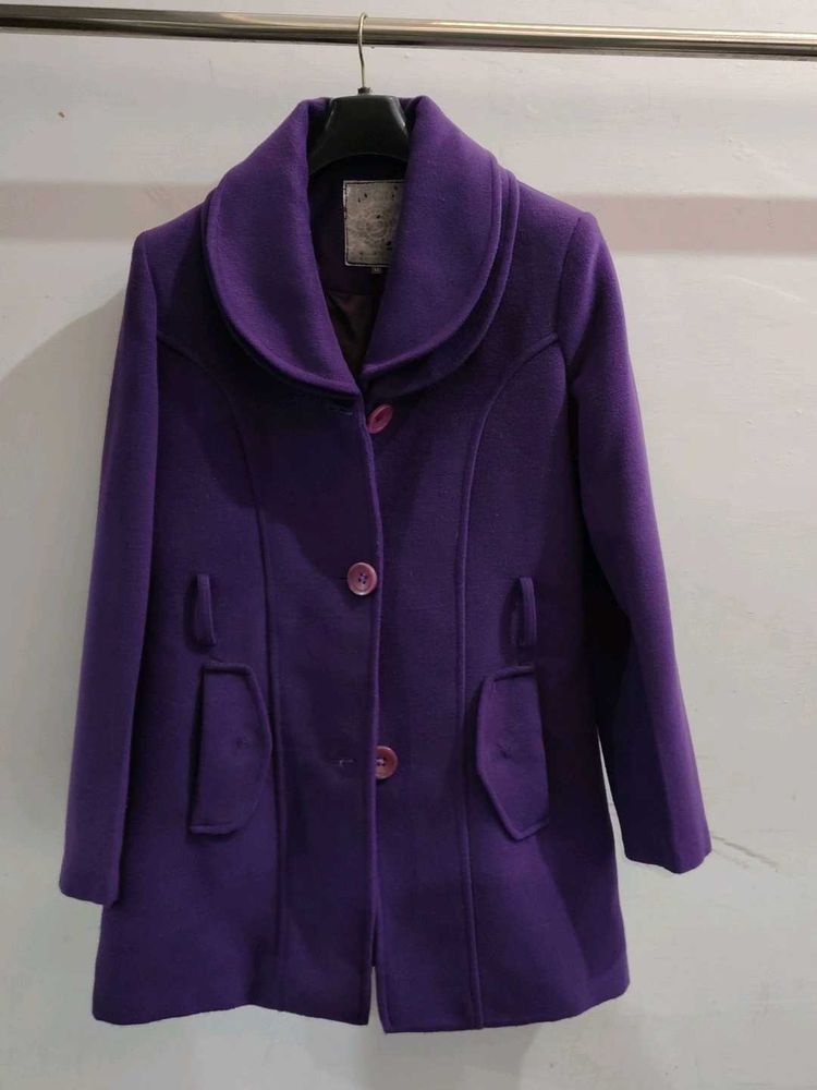 Purple Wool Blend Coat