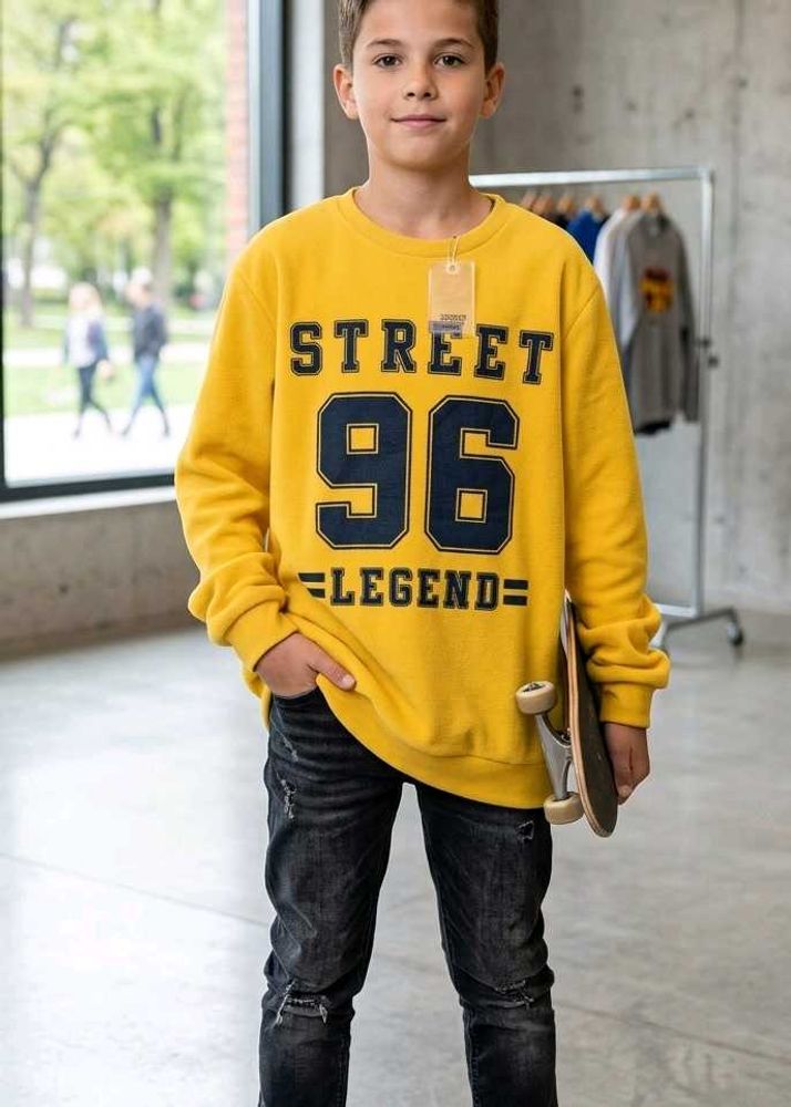 Boys Yellow "Street 96 Legend" Sweatshirt