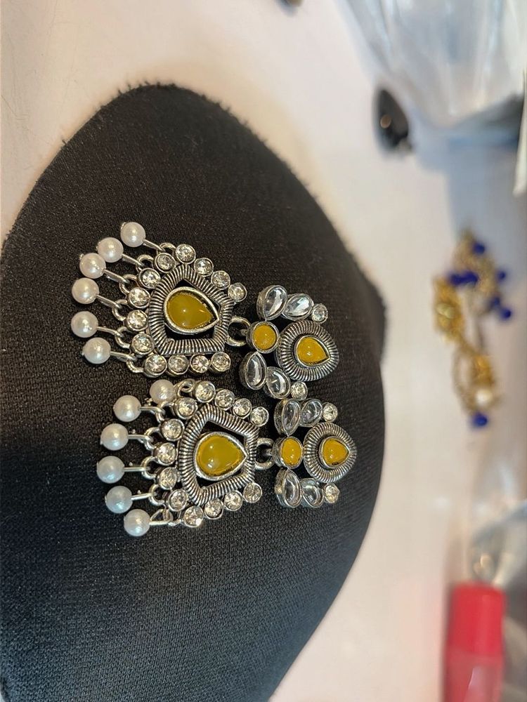 Yellow Stone Drop Earrings