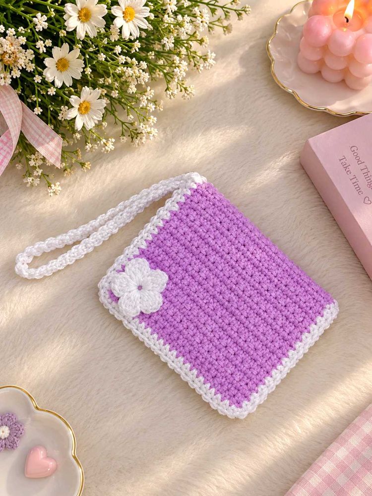 Handmade Crocheted Lavender Clutch