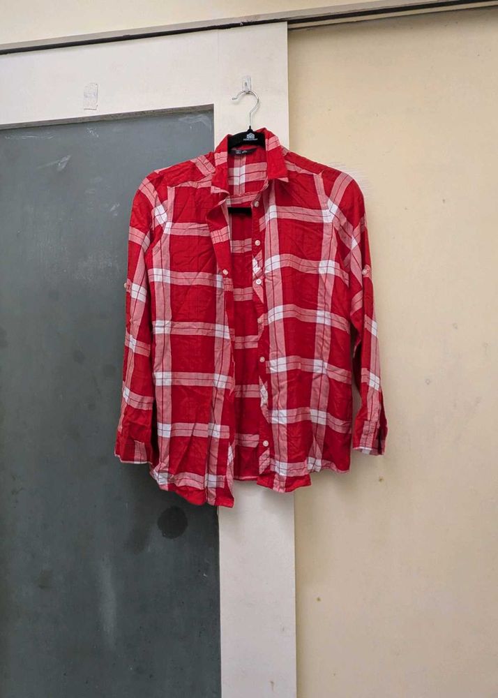 Red &amp; White Checkered Shirt