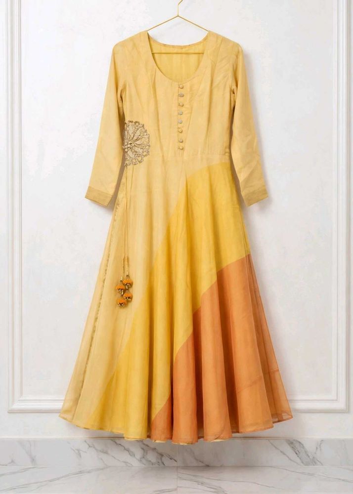Elegant Yellow Anarkali Gown