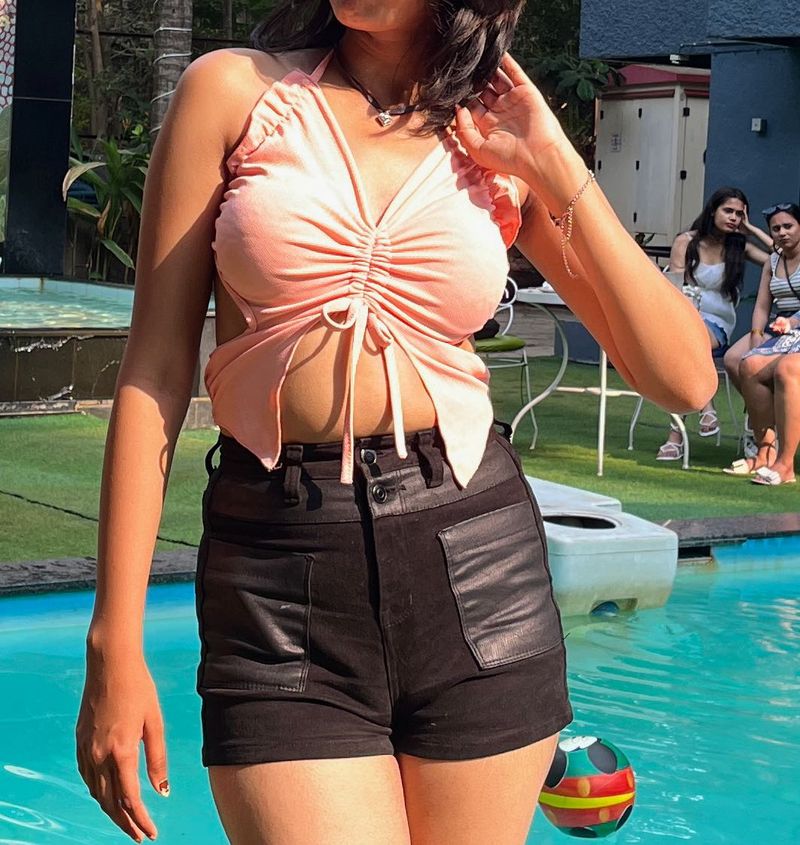 Chic Ruched Halter Top