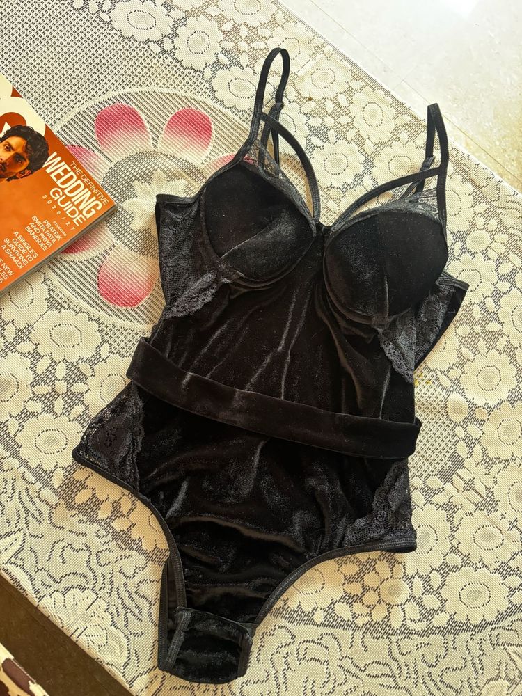 Black Velvet Bodysuit
