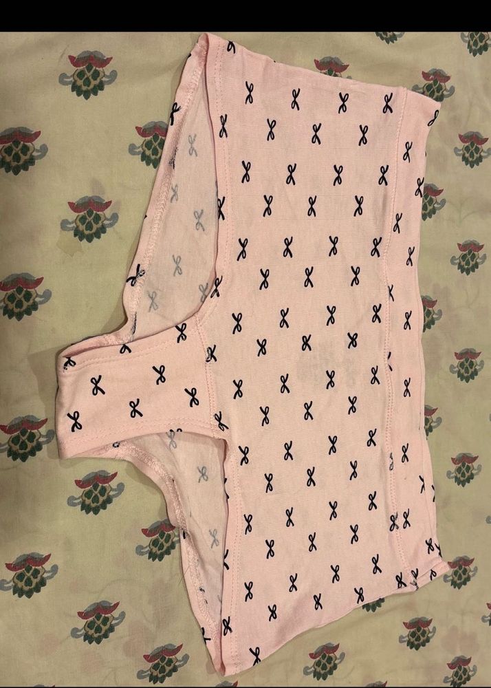 Pink Briefs with Bow Print