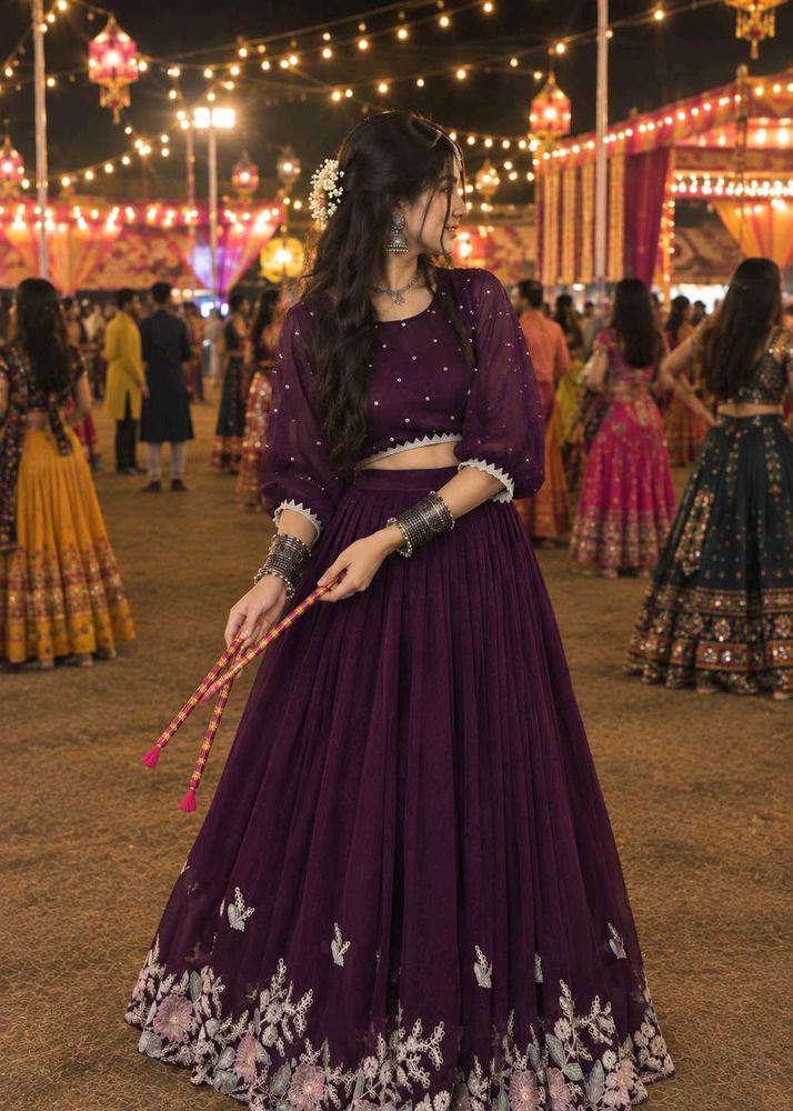 Deep Wine Lehenga Choli Set