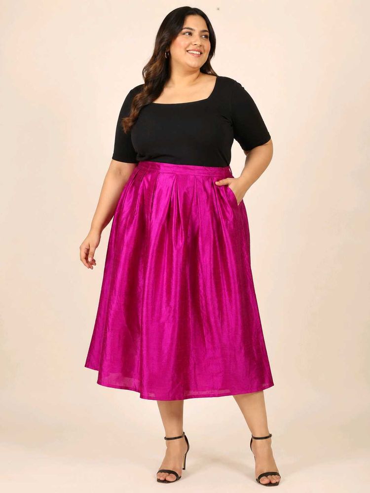 🔥 BUY 1, GET 1 FREE🔥Pink Pleated Midi Skirt