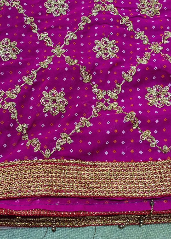 Vibrant Pink Embroidered dupatta