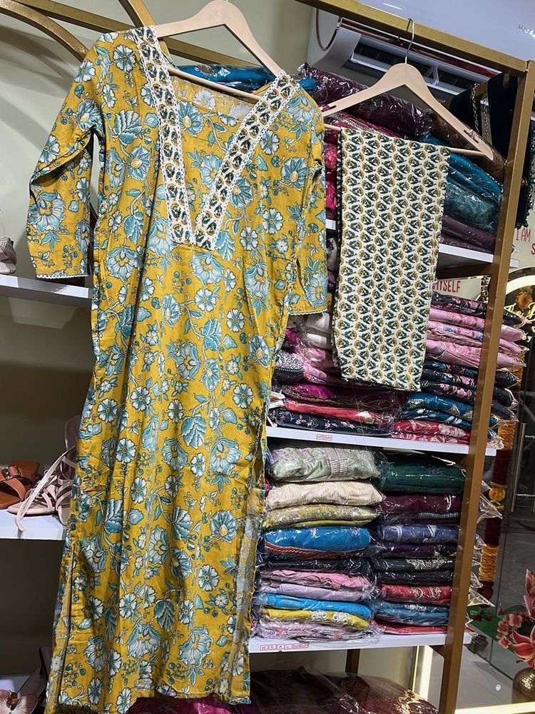 Yellow Floral Kurta Set