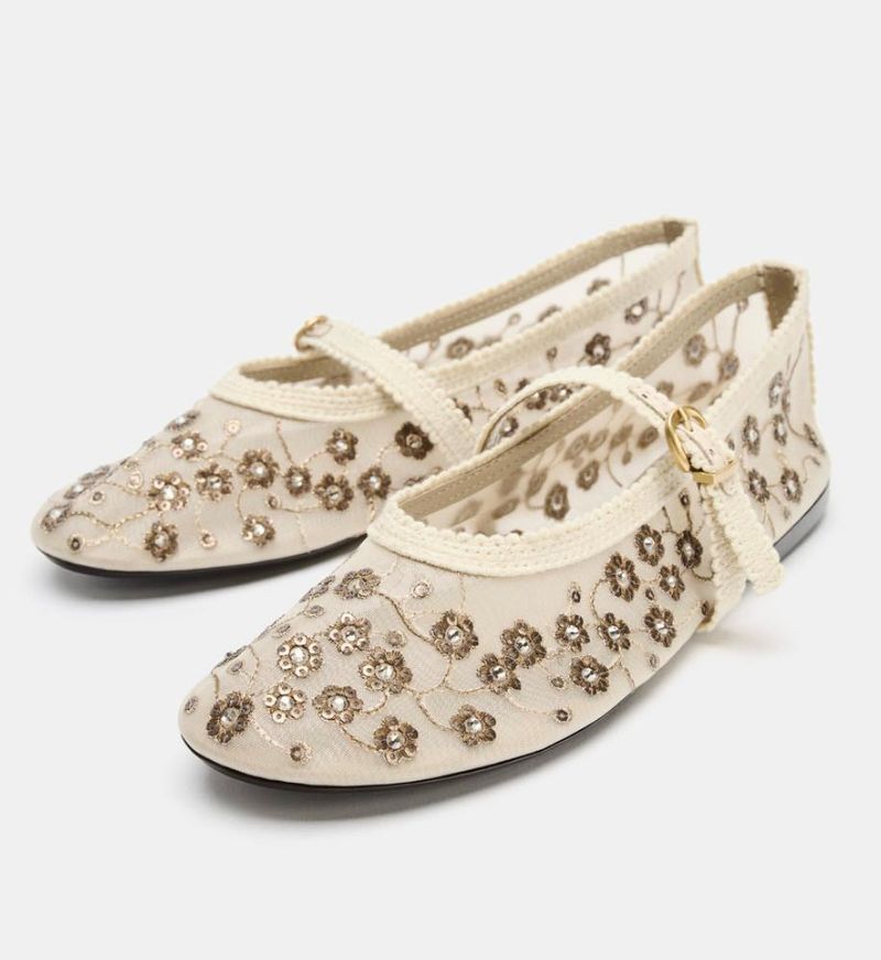 Zara mesh flats