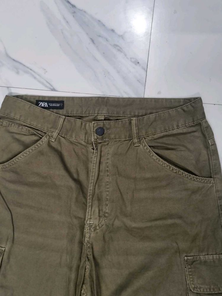 Olive Green Baggy Jeans