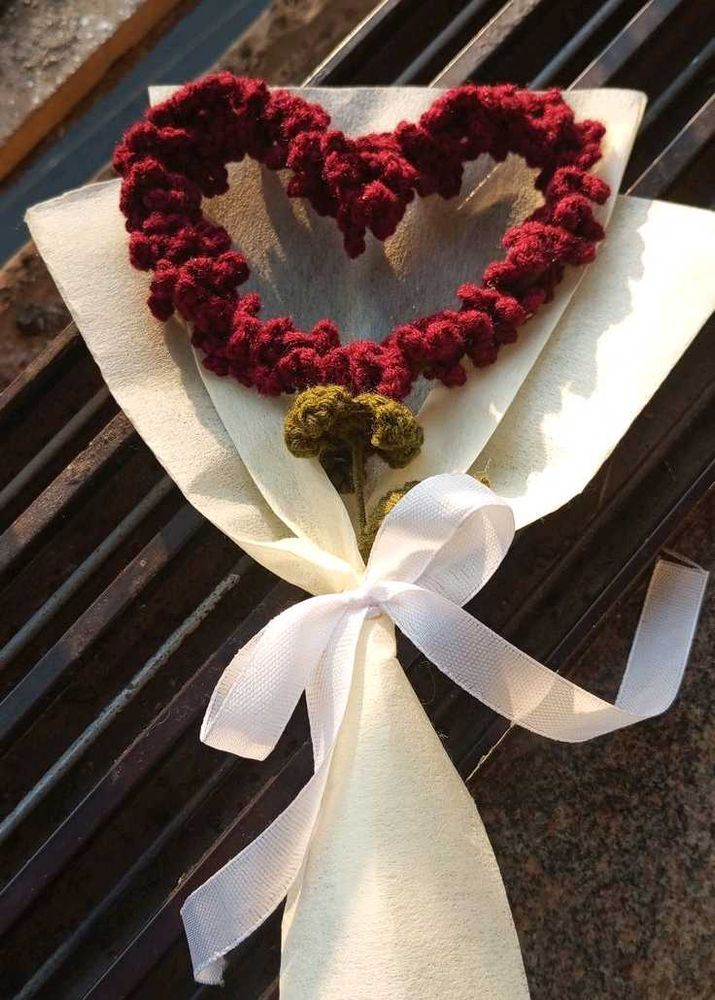 Handmade Crocheted Heart Bouquet