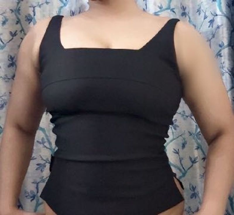 Vintage Glittery Square neck fitted top