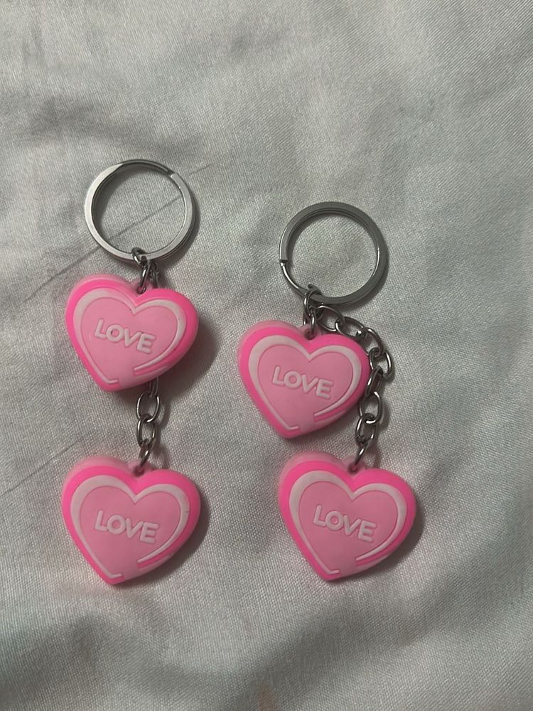 Love Heart Keychains - 2