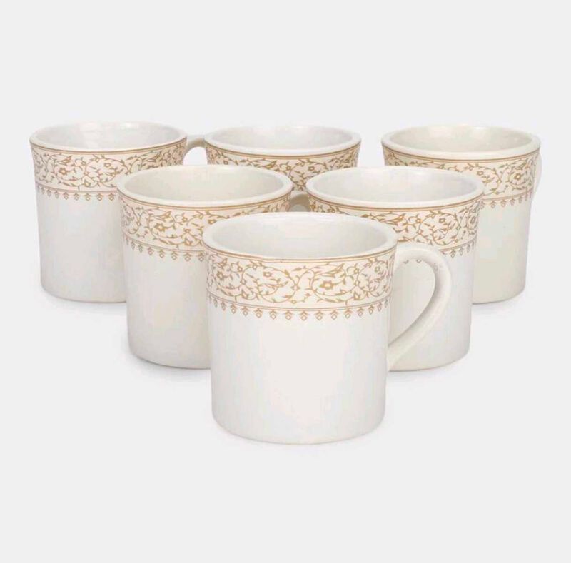 Set of 6 Elegant Ceramic Mugs