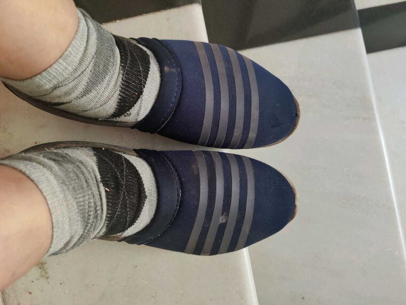 Comfortable Blue Striped Slip-Ons
