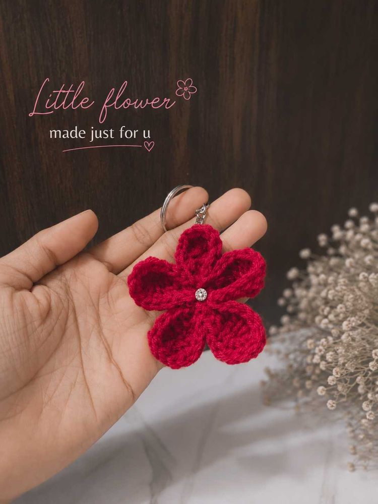 Crochet Flower Keychain