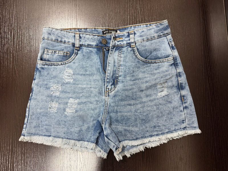 Distressed Denim Shorts