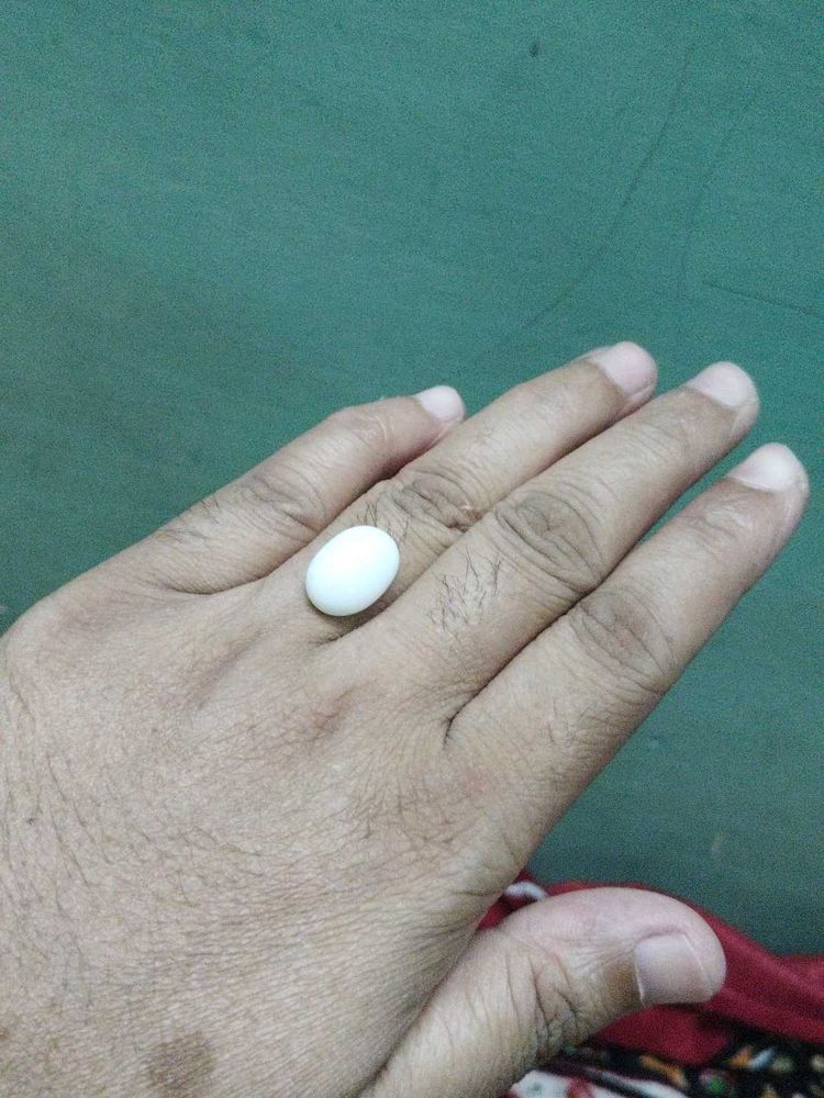 Elegant Oval White Stone Ring