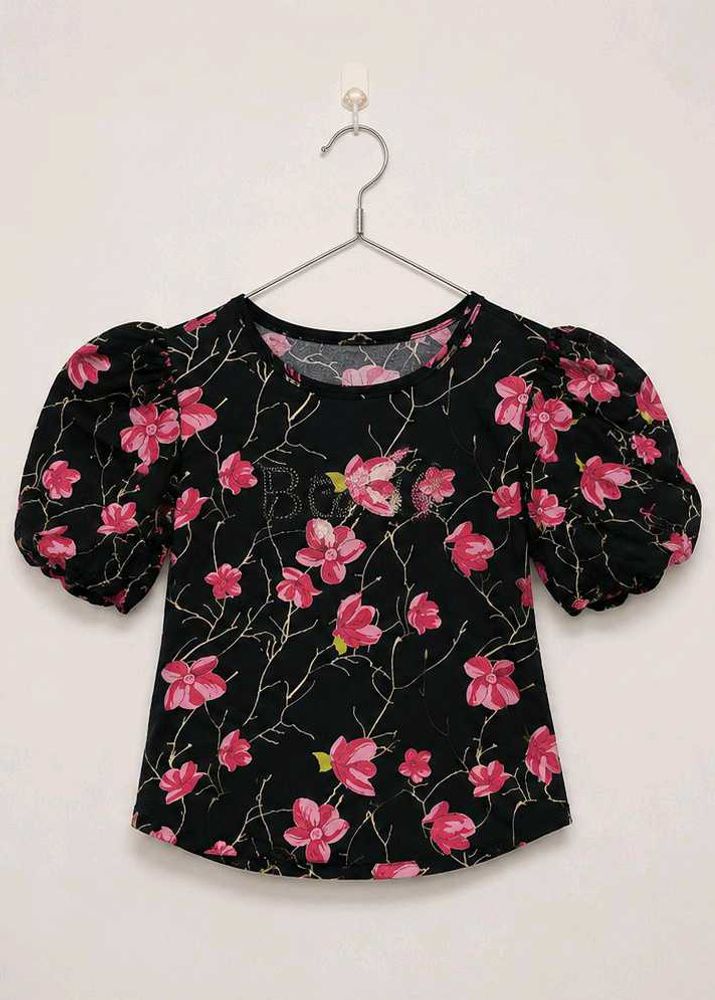 Cute Floral Puff Sleeve Top