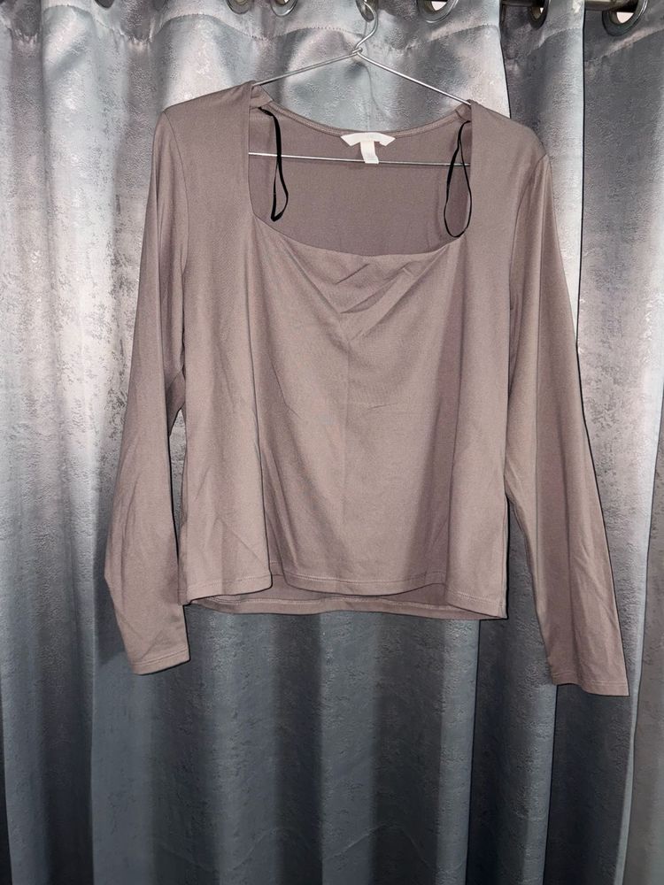Women's Long Sleeve Square Neck Top