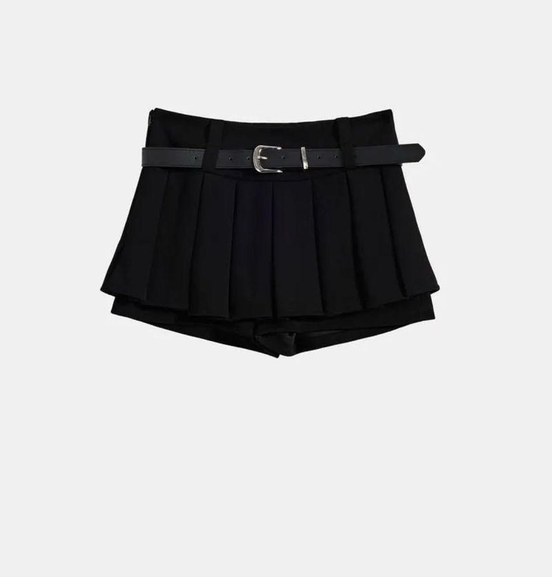 Pleated Skort with Belt