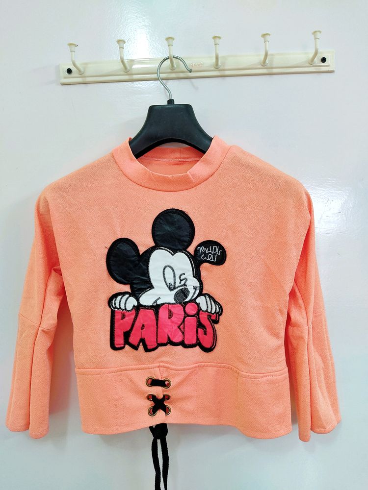 Mickey Mouse Paris Cropped Sweatshirt