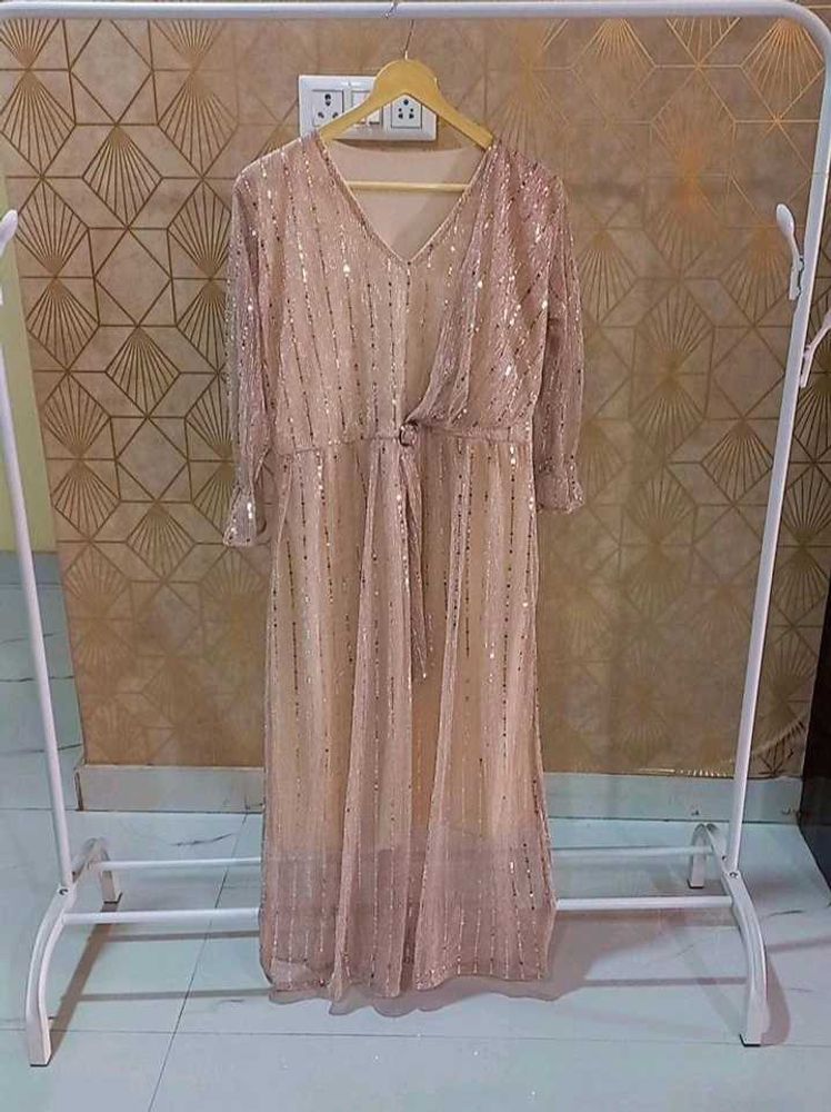 Golden Party Wear Brand New Dress