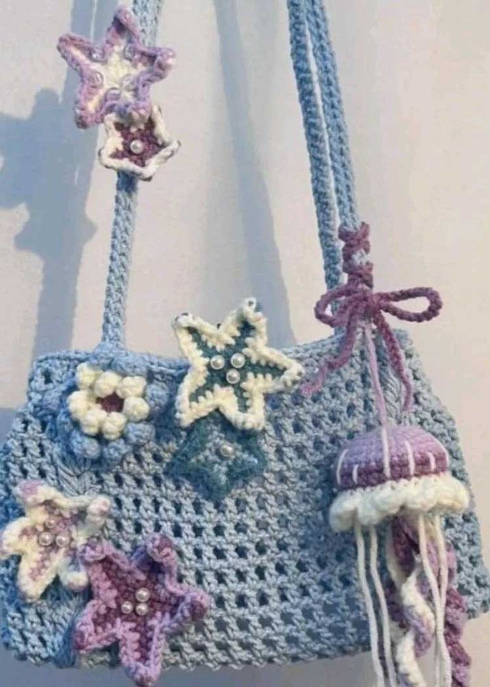 Crochet Bag with Sea Creatures
