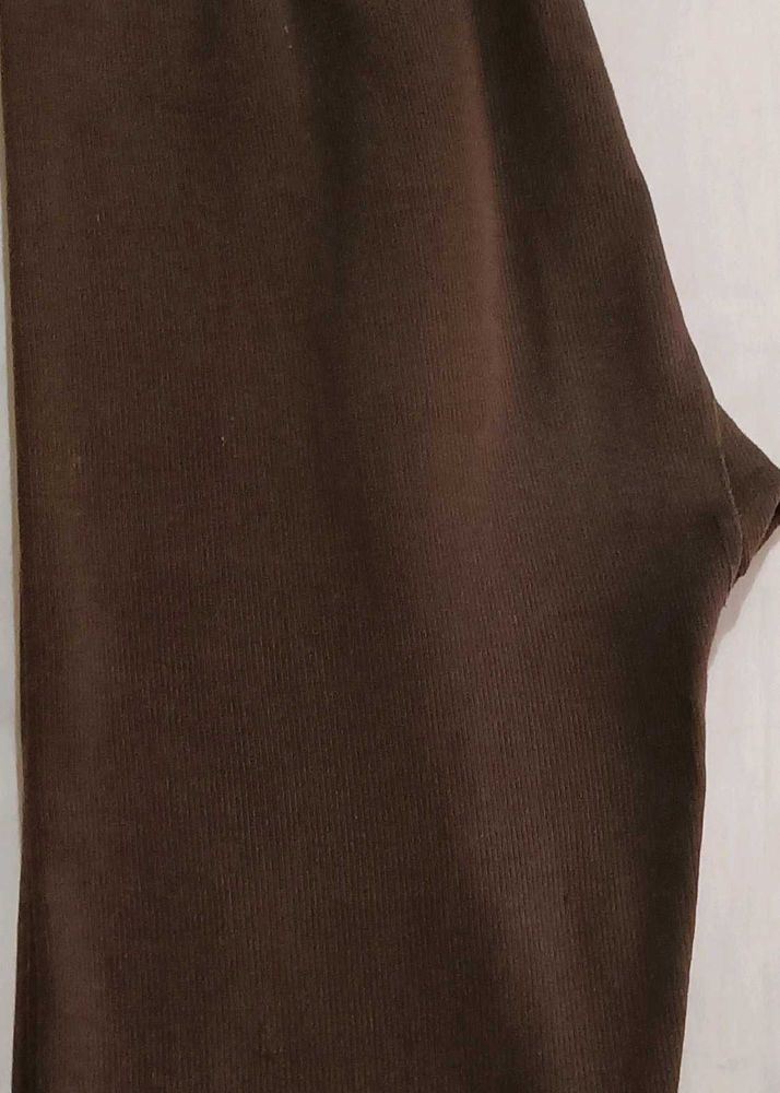 Brown Textured Leggings