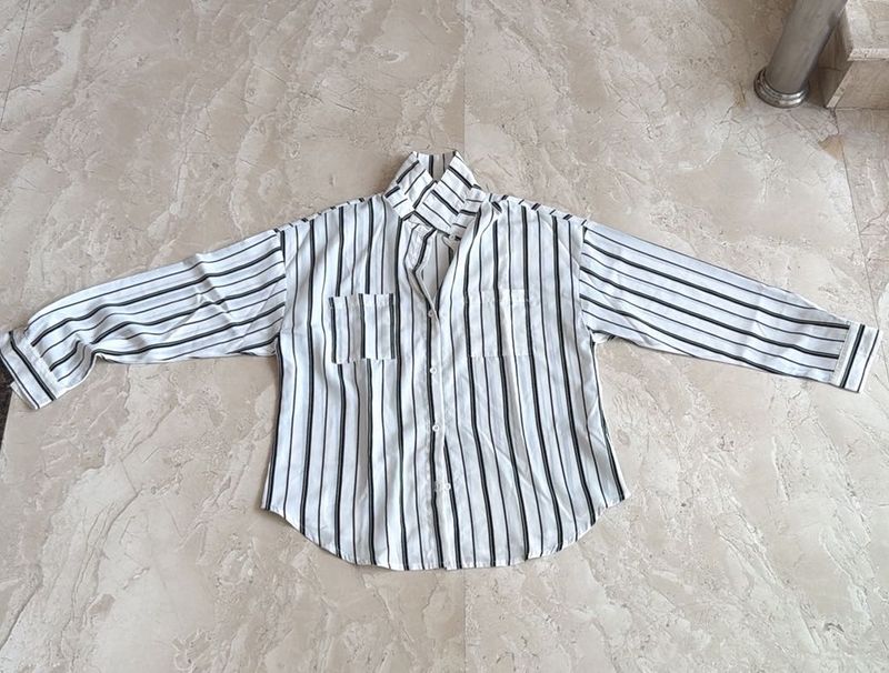 Striped Button-Up Shirt