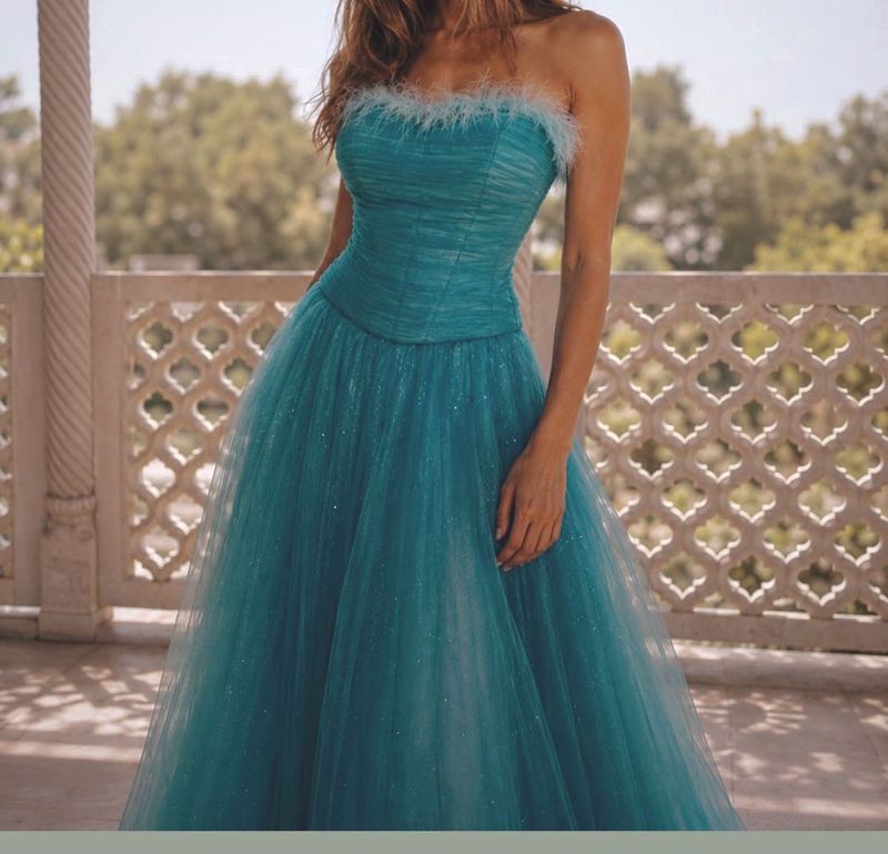 clearance, price drop-Tulle Strapless Gown