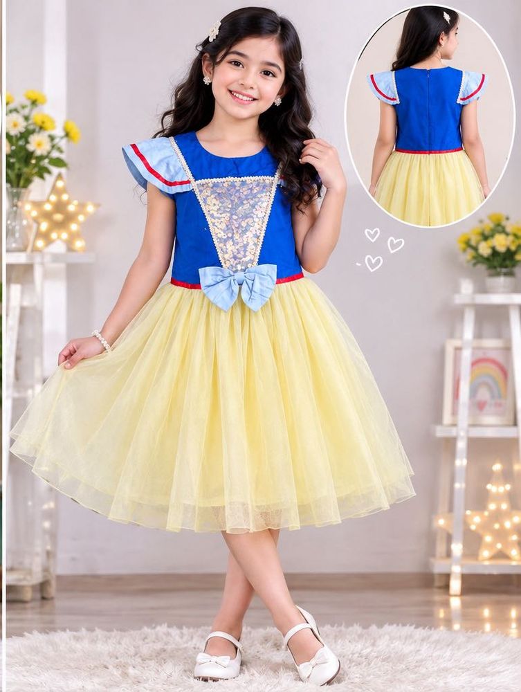 Girls Blue &amp; Yellow Princess Dress