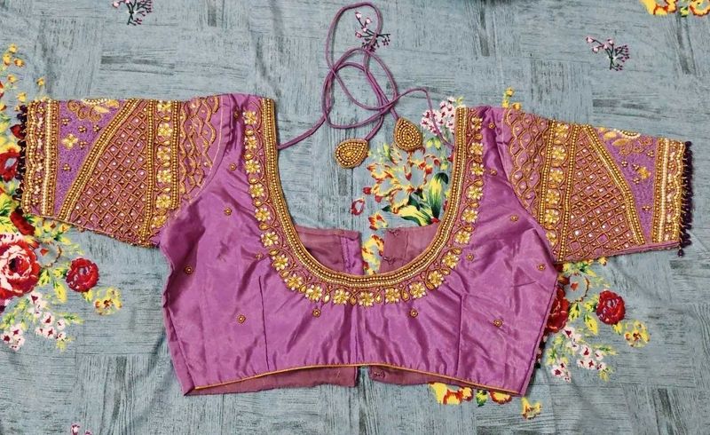 Exquisite Bridal Purple Embroidered Blouse