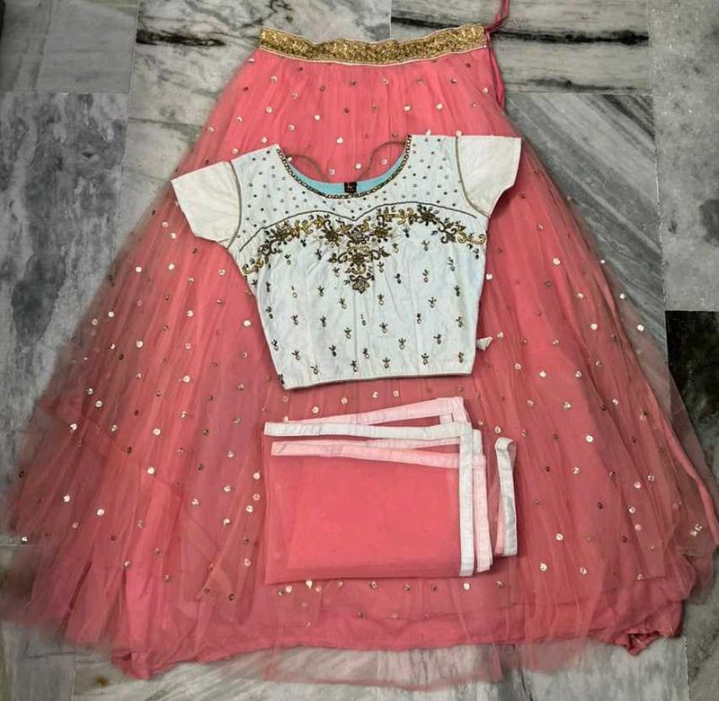 Gorgeous Pink Crop top, Lehenga Choli Set