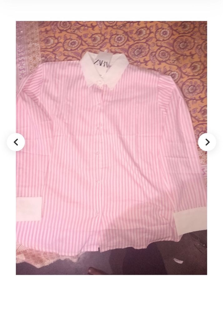 Chic Pink Striped Button-Up Shirt