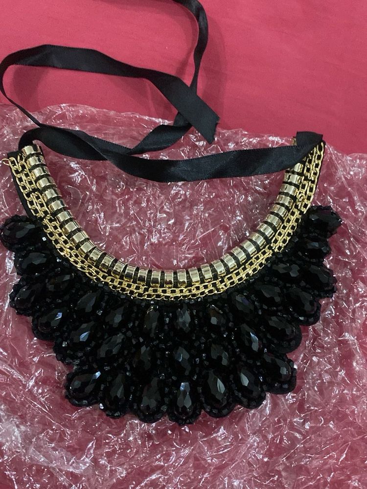 Black Beaded Neckpiece