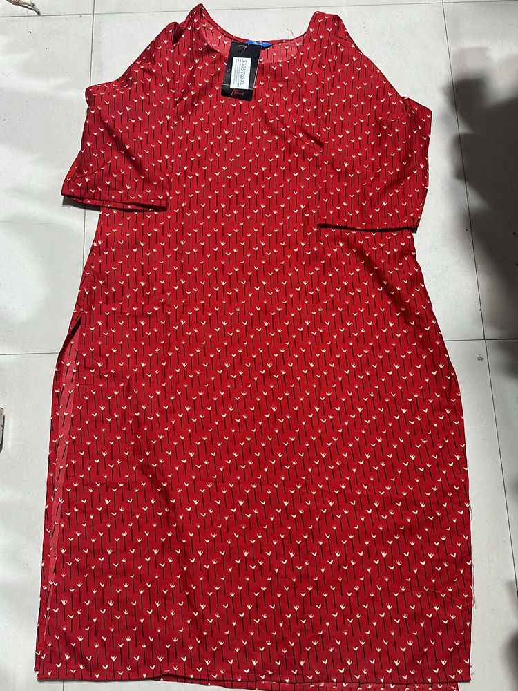 Red Printed Kurti