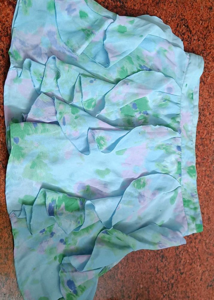 Floral Ruffle Mini Skirt
