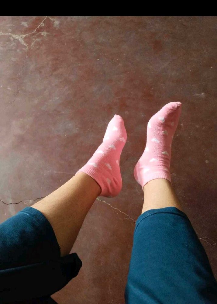 Cute Pink Heart Pattern Socks