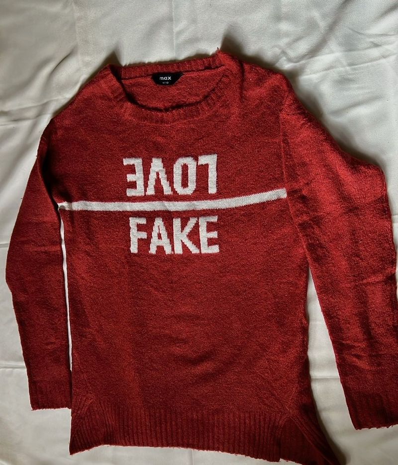 MAX Love Fake Graphic Sweater
