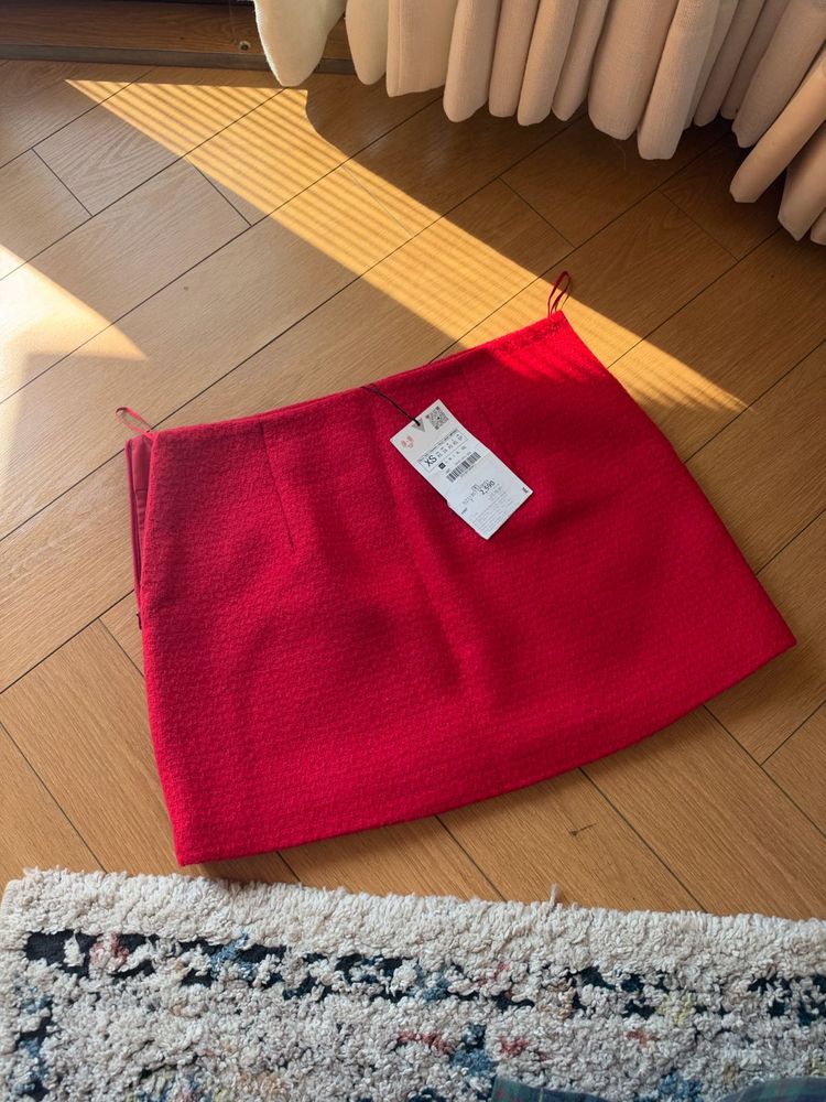 ZARA Red Mini Skirt