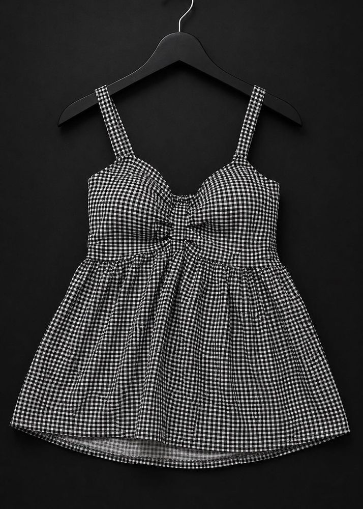 Chic Gingham Babydoll Top