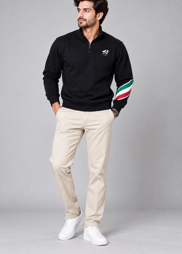 Navy Blue Quarter Zip unisex  Sweatshirt