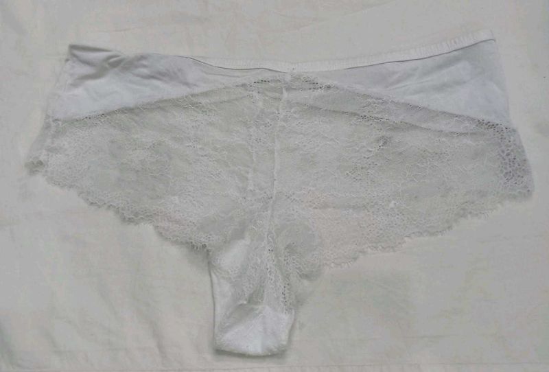 🖤 White Lace Briefs