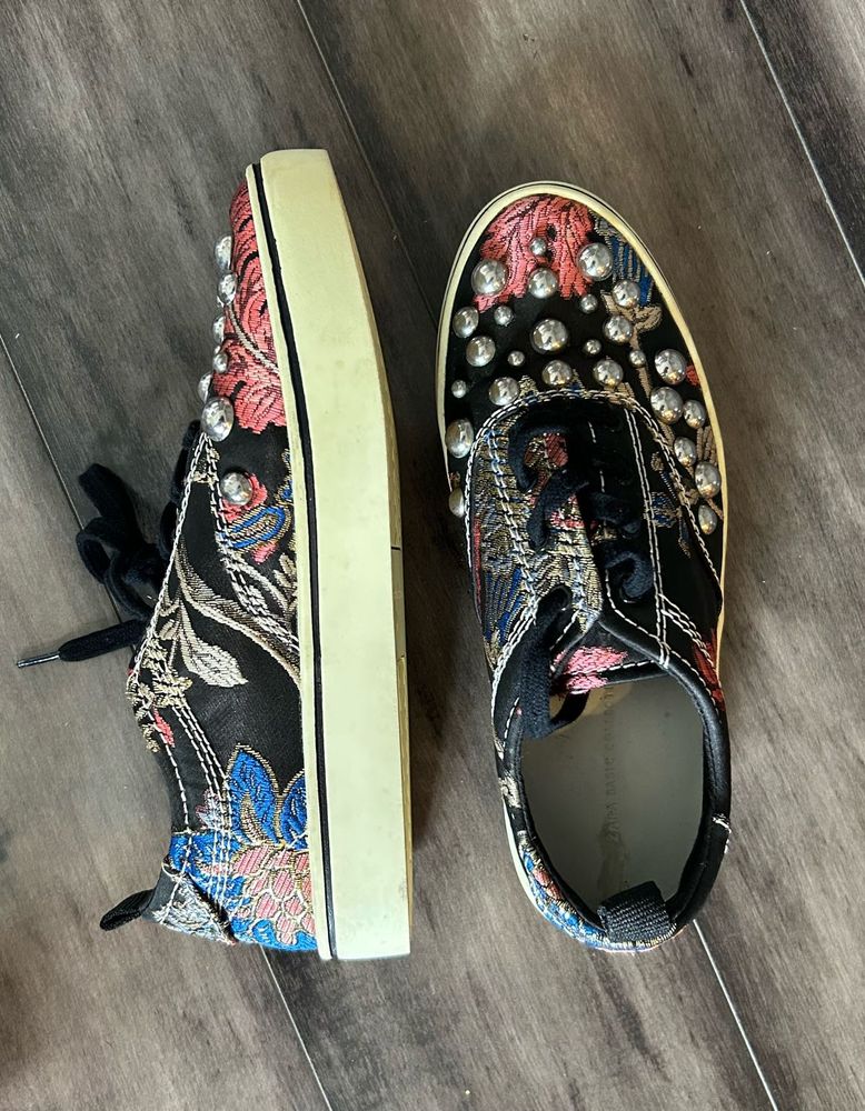 Zara Embroidered &amp; Embellished Sneakers