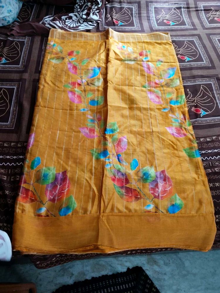 Beautiful Yellow Saree in art silk 😍💛