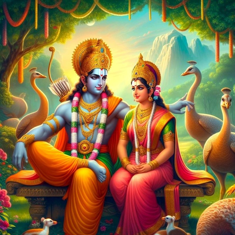 Home & Kitchen > Wall Decor & Clocks | Lord Ram And Sita Devi Wall Art ...