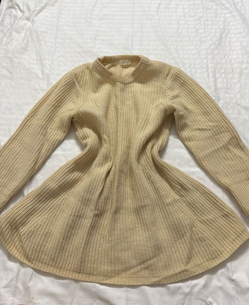 Cream Knit Dress