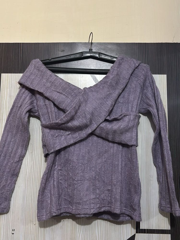 Stylish Off-Shoulder Wrap Top
